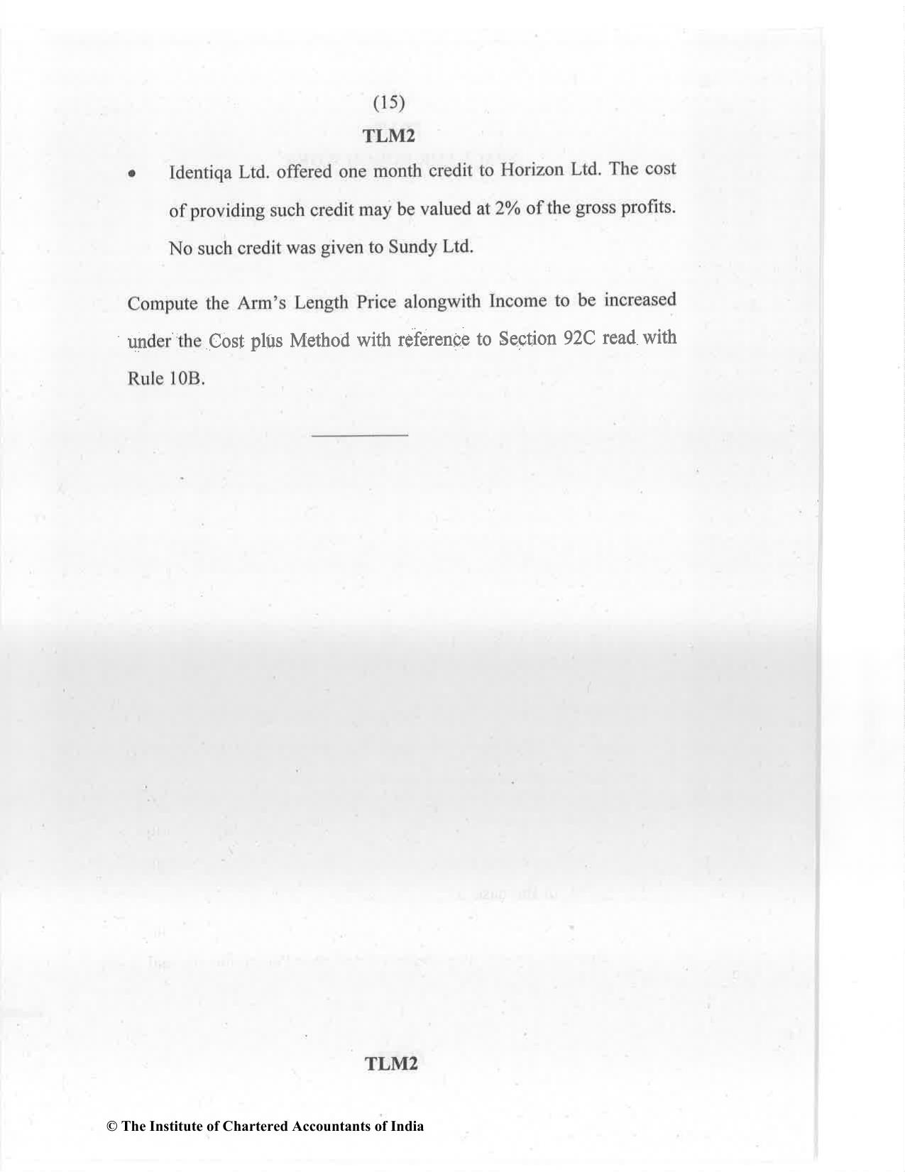 CA Final Jan 2021 Question Paper - Paper 7 – Direct Tax Laws and International Taxation - Page 15