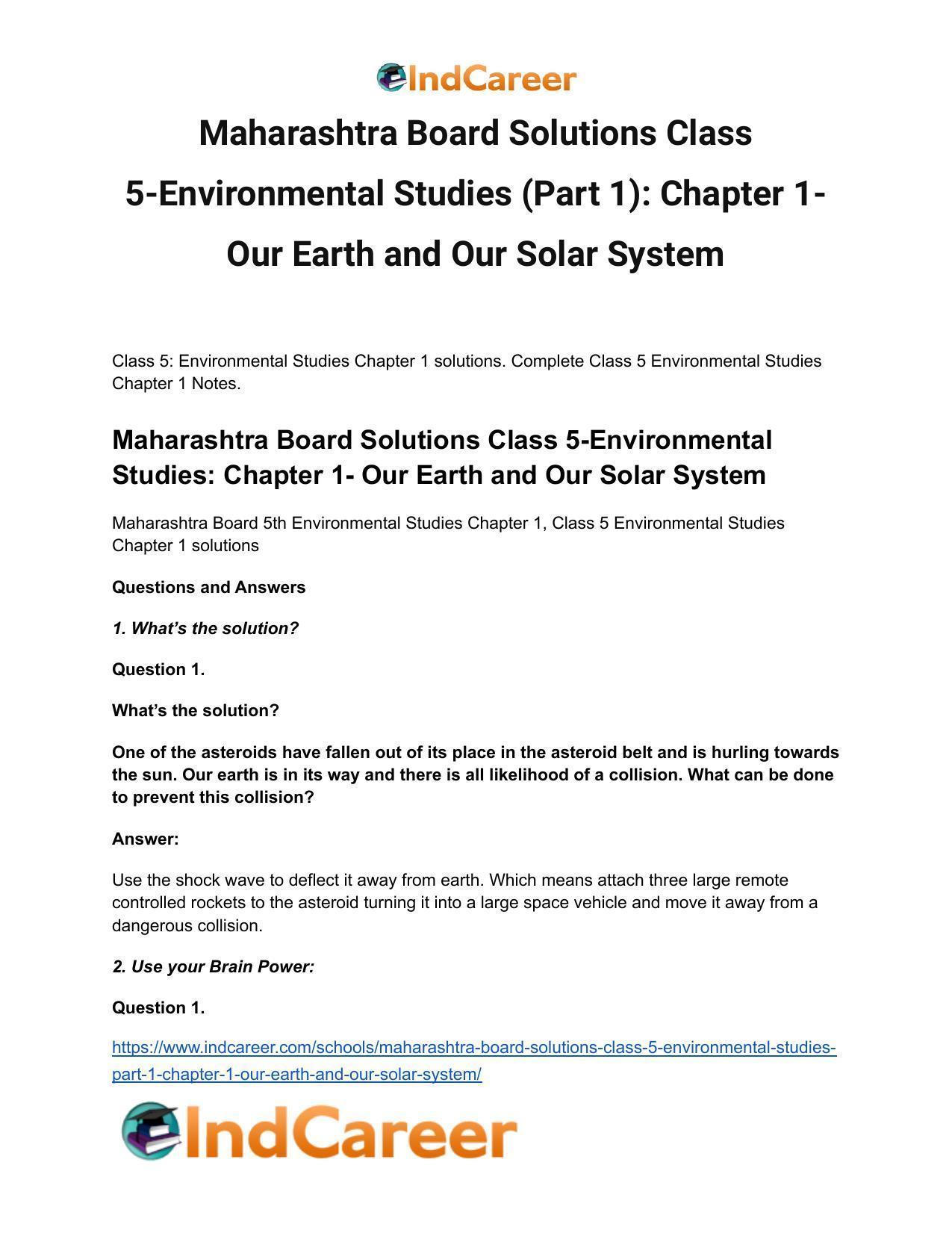 Maharashtra Board Solutions Class 5-Environmental Studies (Part 1): Chapter 1- Our Earth and Our Solar System - Page 2