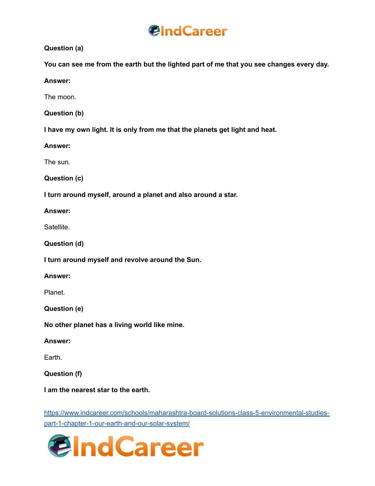 Maharashtra Board Solutions Class 5-Environmental Studies (Part 1): Chapter 1- Our Earth and Our Solar System - Page 5