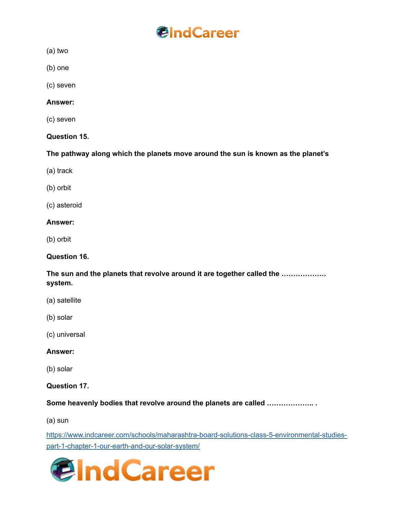 Maharashtra Board Solutions Class 5-Environmental Studies (Part 1): Chapter 1- Our Earth and Our Solar System - Page 11