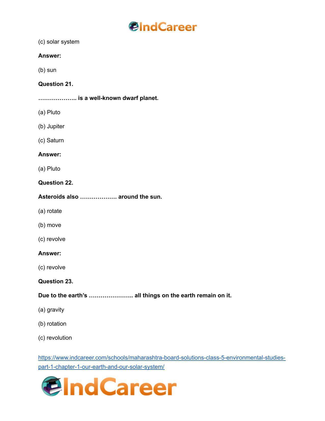 Maharashtra Board Solutions Class 5-Environmental Studies (Part 1): Chapter 1- Our Earth and Our Solar System - Page 13