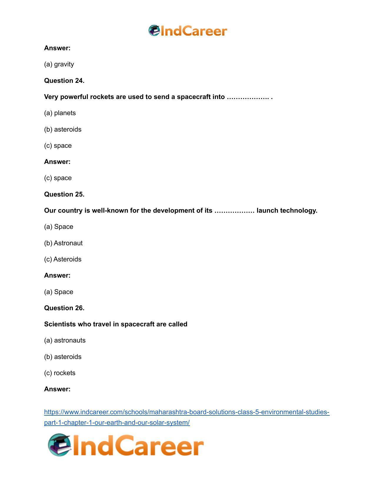 Maharashtra Board Solutions Class 5-Environmental Studies (Part 1): Chapter 1- Our Earth and Our Solar System - Page 14