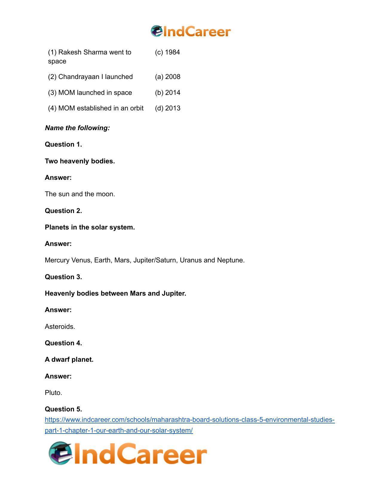 Maharashtra Board Solutions Class 5-Environmental Studies (Part 1): Chapter 1- Our Earth and Our Solar System - Page 16