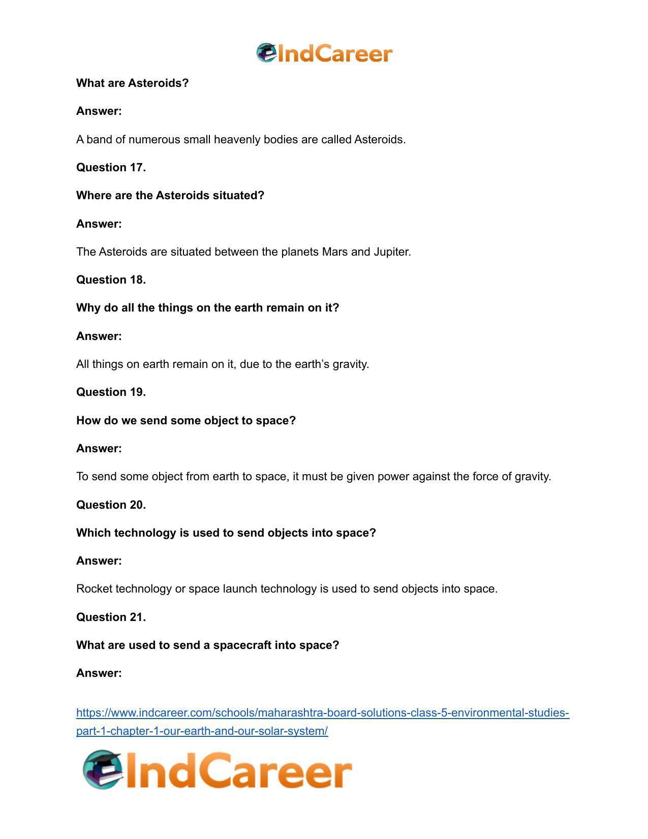 Maharashtra Board Solutions Class 5-Environmental Studies (Part 1): Chapter 1- Our Earth and Our Solar System - Page 20
