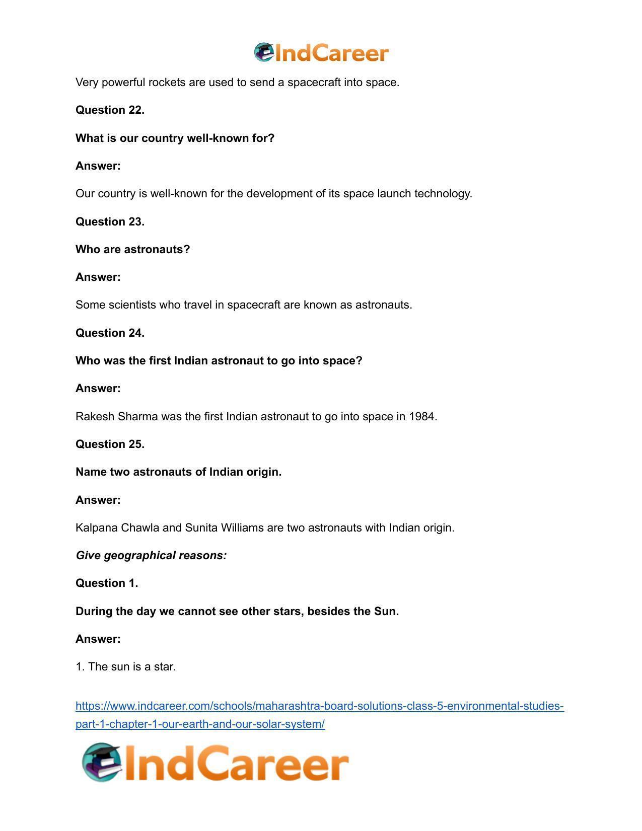 Maharashtra Board Solutions Class 5-Environmental Studies (Part 1): Chapter 1- Our Earth and Our Solar System - Page 21