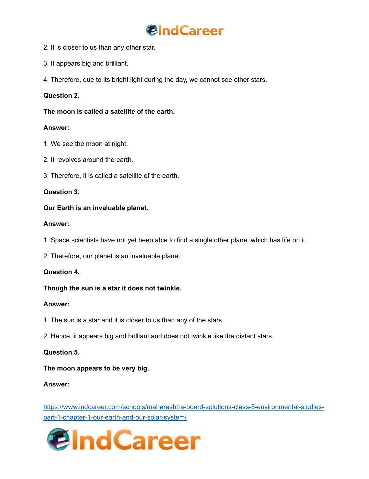 Maharashtra Board Solutions Class 5-Environmental Studies (Part 1): Chapter 1- Our Earth and Our Solar System - Page 22