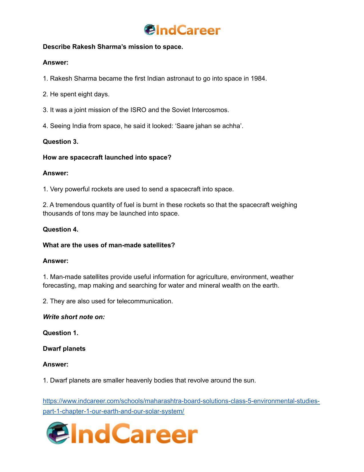 Maharashtra Board Solutions Class 5-Environmental Studies (Part 1): Chapter 1- Our Earth and Our Solar System - Page 24