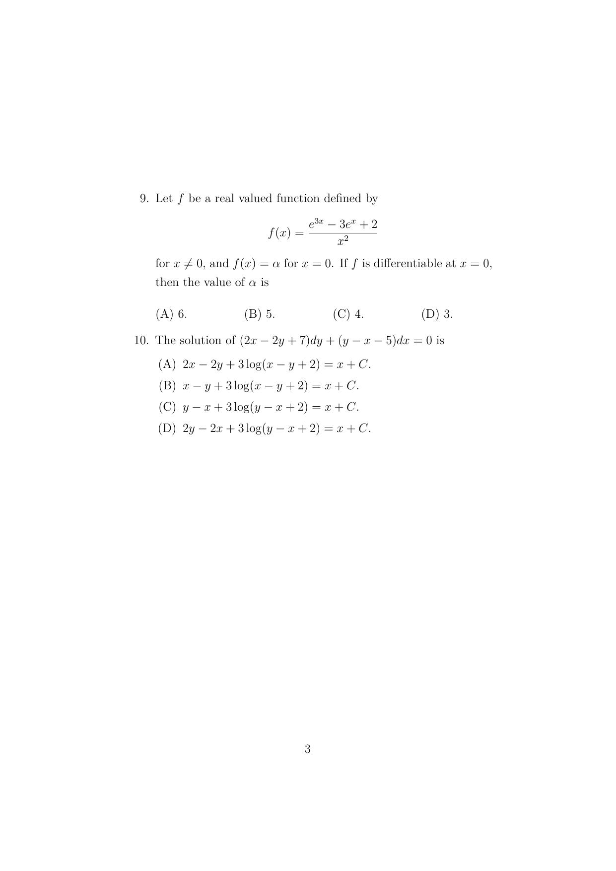 ISI Admission Test JRF in Geology (GEA)  2024 Sample Paper - Page 3