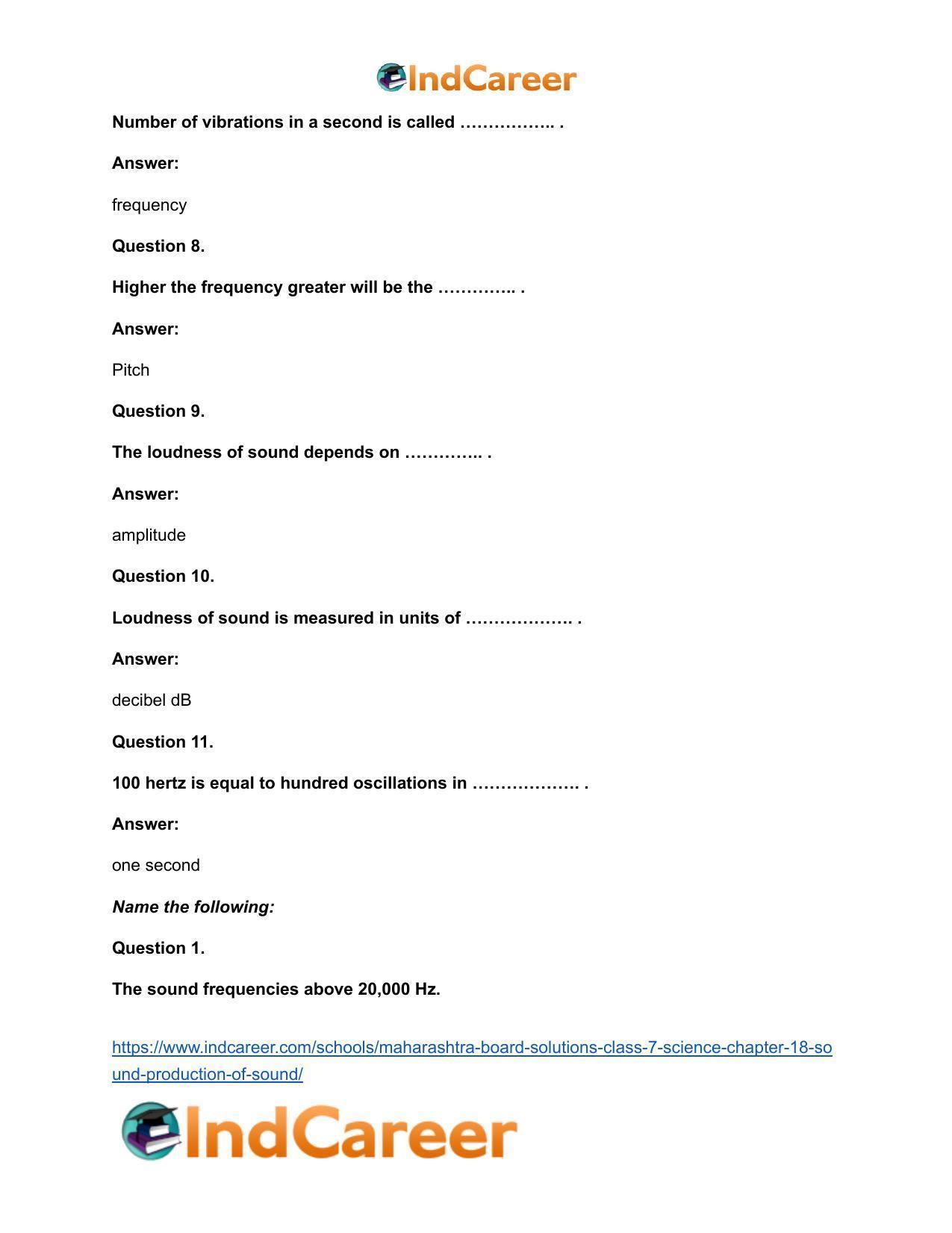 Maharashtra Board Solutions Class 7-Science: Chapter 18- Sound: Production of Sound - Page 9