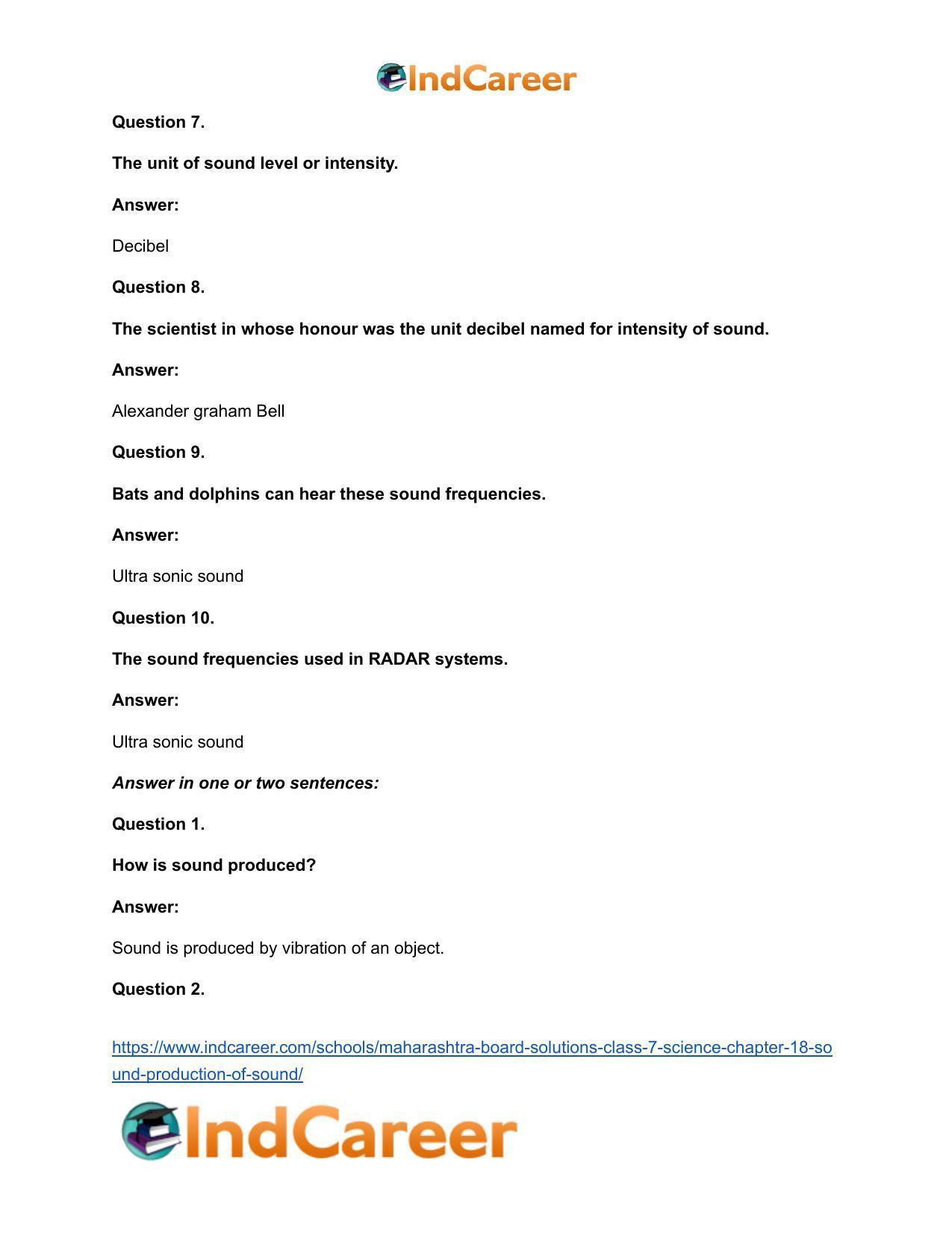 Maharashtra Board Solutions Class 7-Science: Chapter 18- Sound: Production of Sound - Page 11