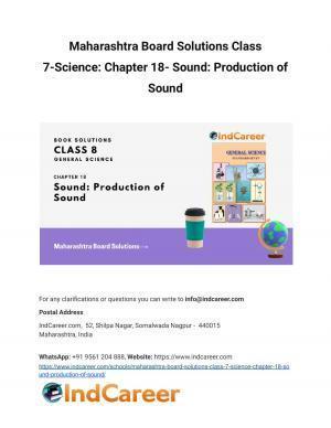 Maharashtra Board Solutions Class 7-Science: Chapter 18- Sound: Production of Sound