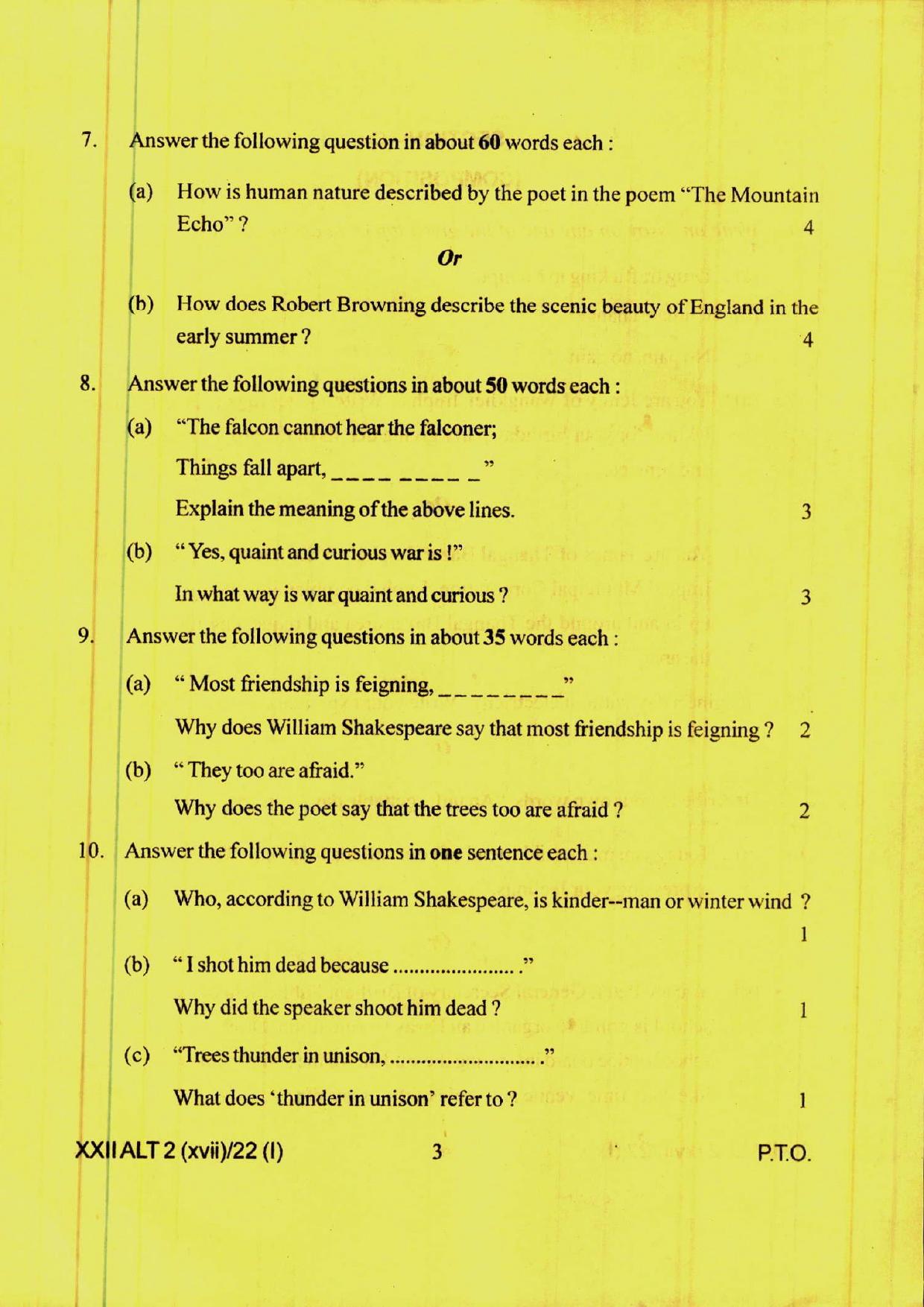 COHSEM 12th Question Papers Improvement 2022 Alternative English - Page 3