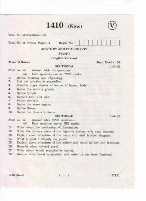 AP Inter 1st Year Anatomy and Physiology-I (New) May-2019-Vocational Question Paper
