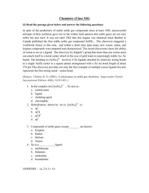 CBSE Class XII Chemistry Question Bank