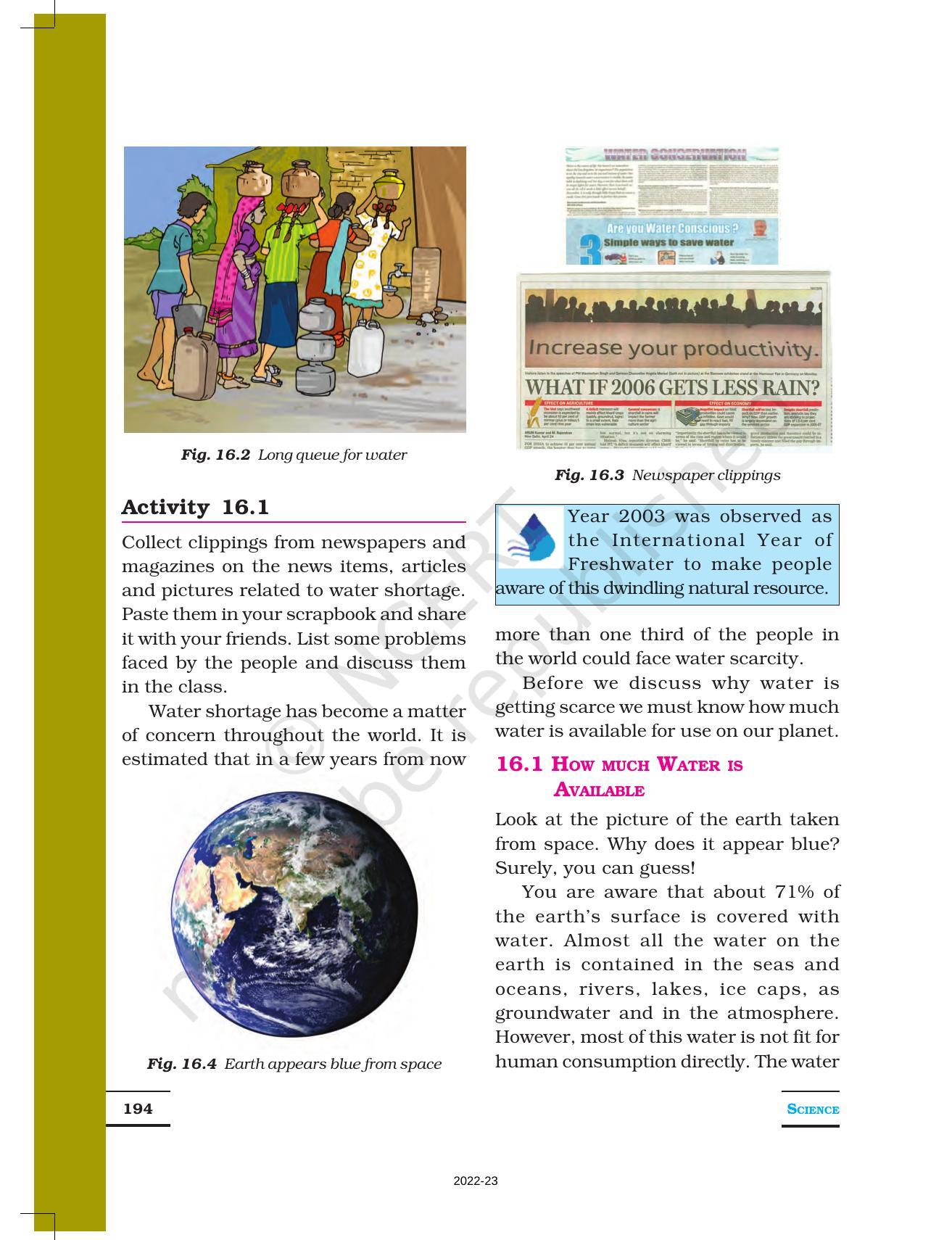NCERT Book for Class 7 Science: Chapter 16-Water: A Precious Resource - Page 2