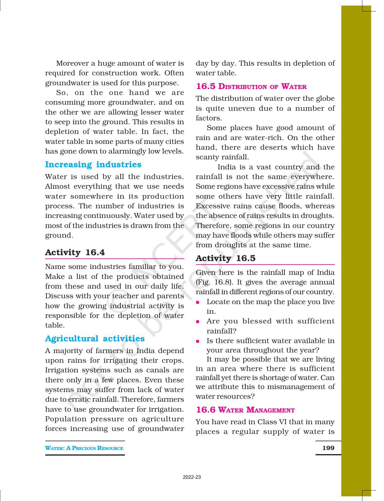 NCERT Book for Class 7 Science: Chapter 16-Water: A Precious Resource - Page 7