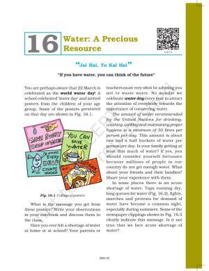 NCERT Book for Class 7 Science: Chapter 16-Water: A Precious Resource