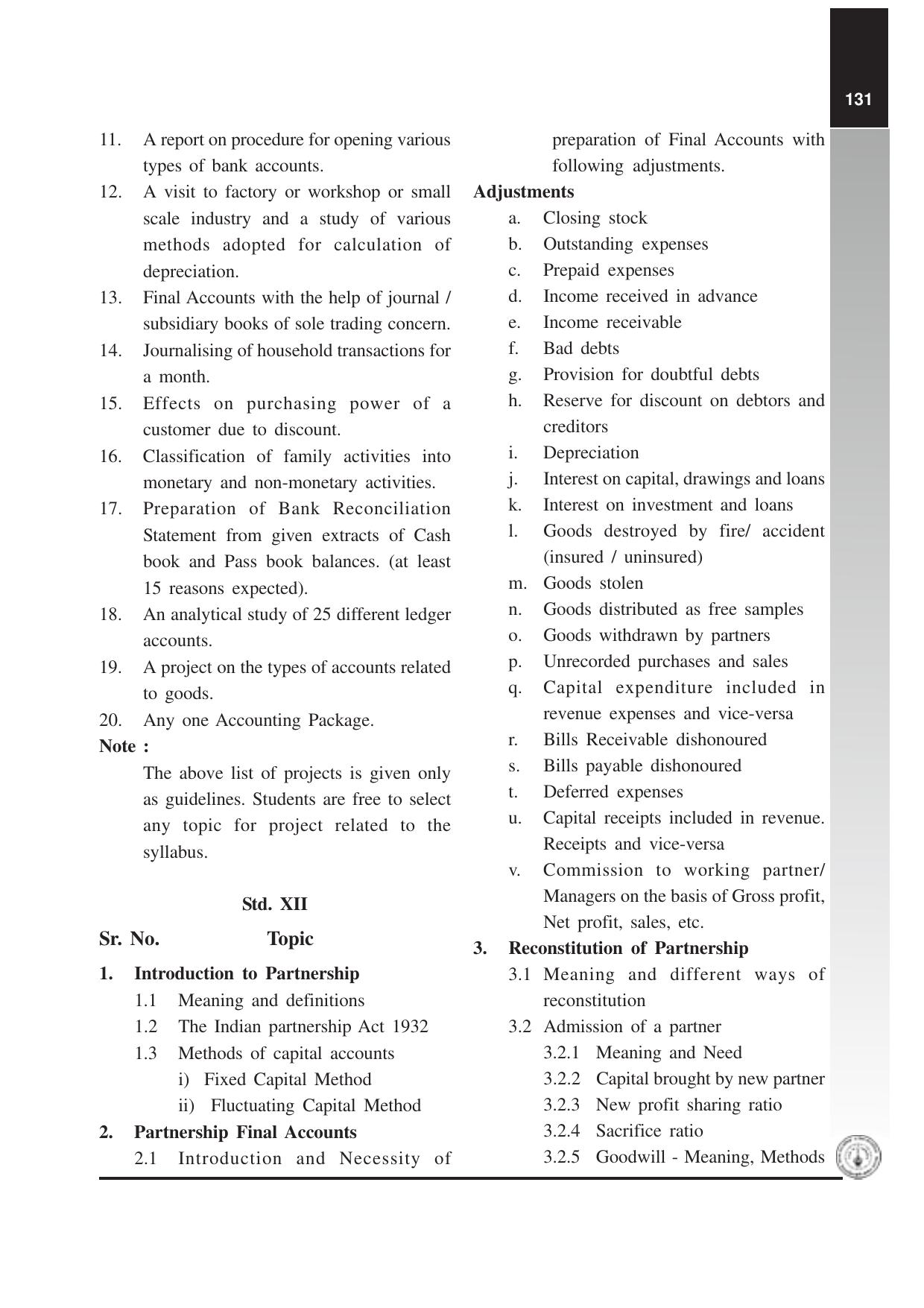 Maharashtra HSC Book Keeping and Accountancy Syllabus - Page 5