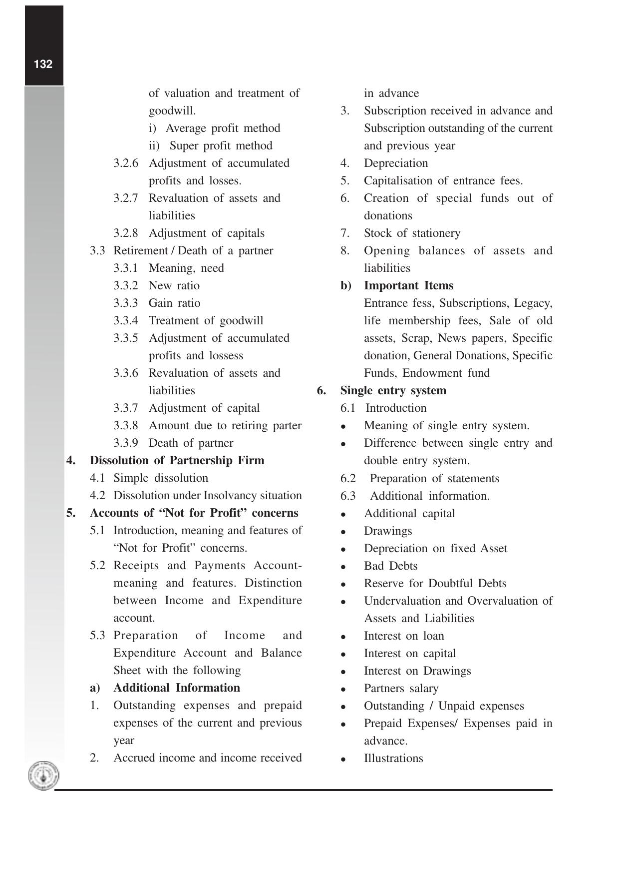 Maharashtra HSC Book Keeping and Accountancy Syllabus - Page 6