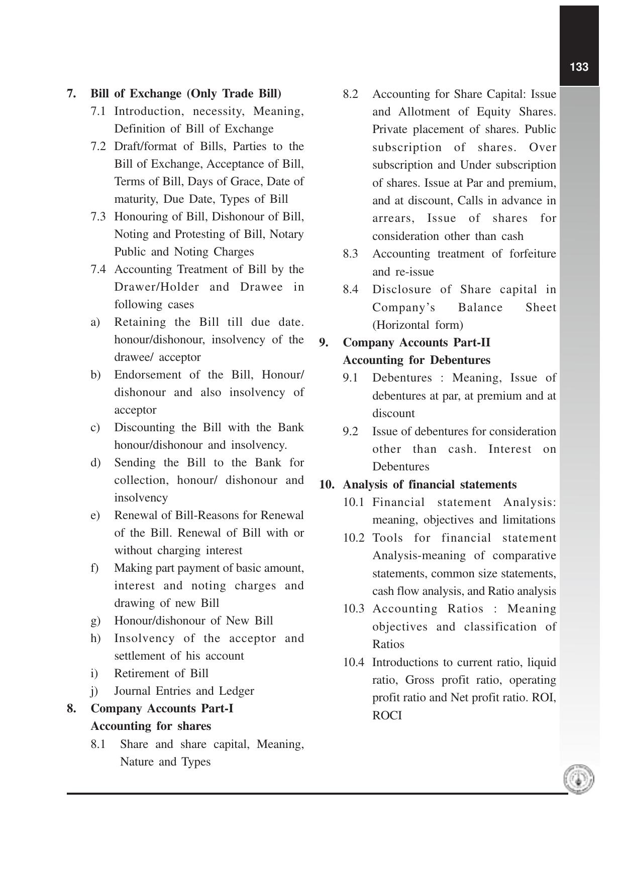 Maharashtra HSC Book Keeping and Accountancy Syllabus - Page 7
