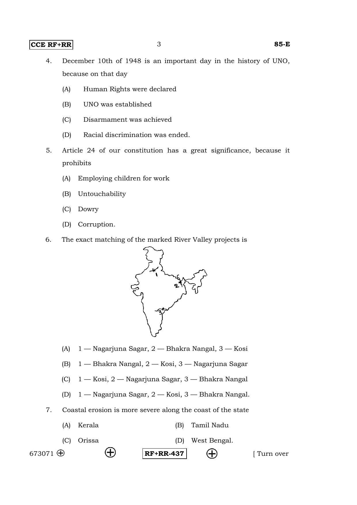 Karnataka SSLC Social Science (ENGLISH Medium) - 85-E CCE RF_RR_ss1 April 2016 Question Paper - Page 3