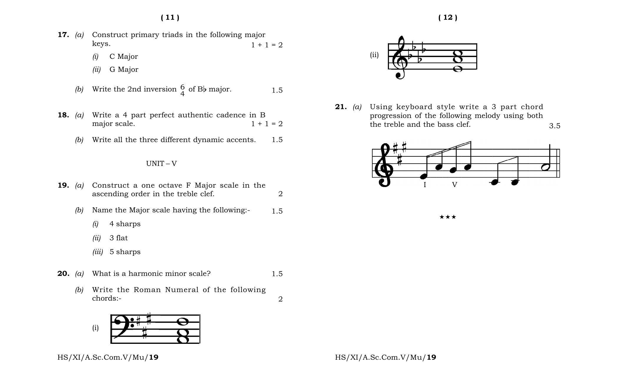 Meghalaya Board (MBOSE) Class 11 Music 2019 Question Paper - Page 6