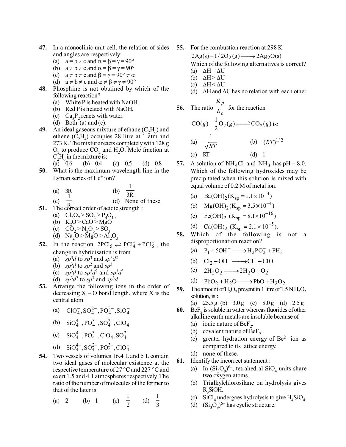 BITSAT 2020 Question Paper - Page 5