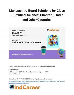 Maharashtra Board Solutions for Class 9- Political Science: Chapter 5- India and Other Countries