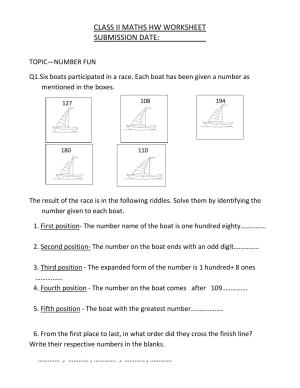 Worksheets for Class 2 Maths Assignment 110 Number Fun 2
