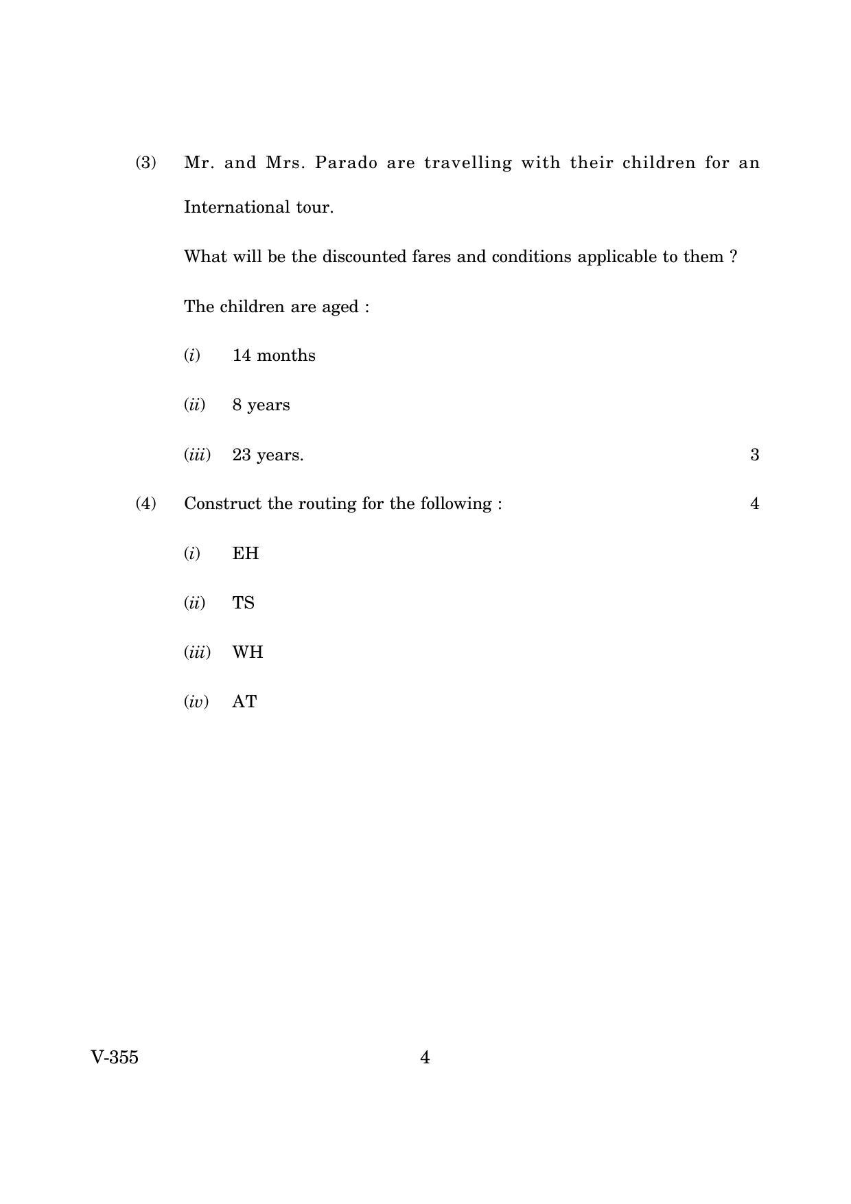 Goa Board Class 12 Travel Agency Operations & Ticketing March 2019 (March 2019) Question Paper - Page 4