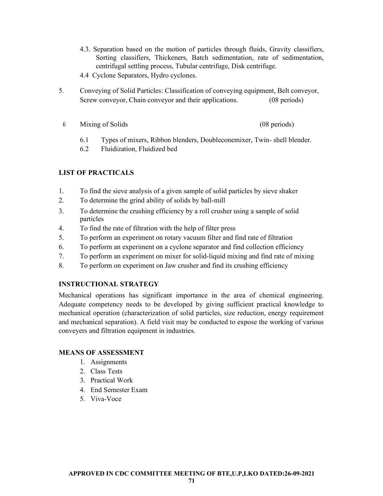 SYLLABUS FOR SEMESTER SYSTEM EFFECTIVE FROM (2021-2022) - CHEMICAL ENGINEERING (PETRO CHEMICAL) - Page 71