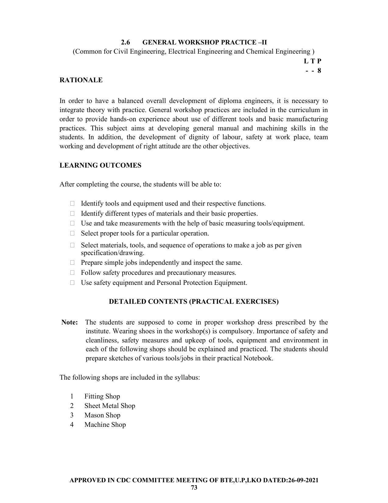 SYLLABUS FOR SEMESTER SYSTEM EFFECTIVE FROM (2021-2022) - CHEMICAL ENGINEERING (PETRO CHEMICAL) - Page 73
