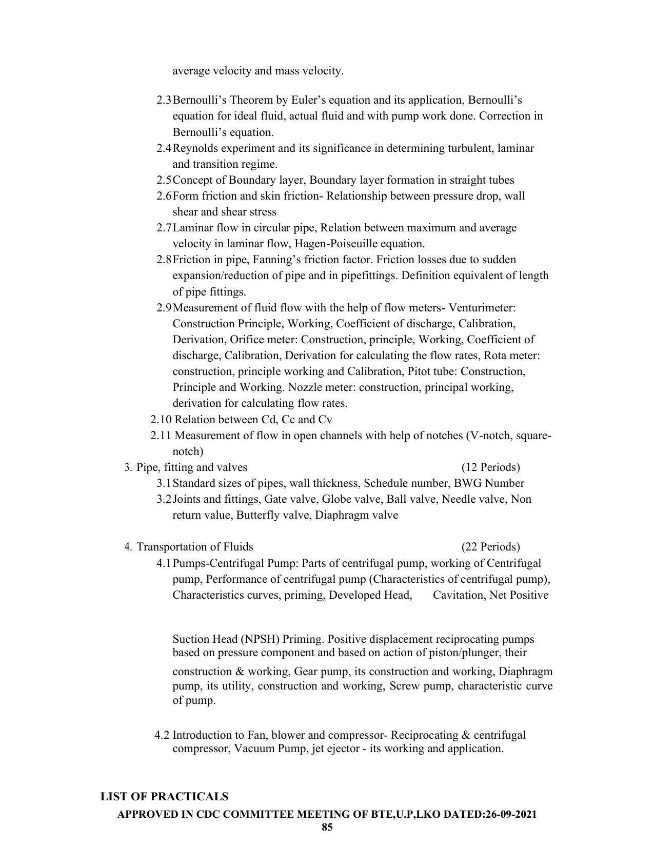 SYLLABUS FOR SEMESTER SYSTEM EFFECTIVE FROM (2021-2022) - CHEMICAL ENGINEERING (PETRO CHEMICAL) - Page 85