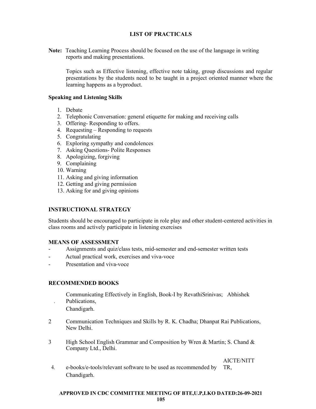 SYLLABUS FOR SEMESTER SYSTEM EFFECTIVE FROM (2021-2022) - CHEMICAL ENGINEERING (PETRO CHEMICAL) - Page 105