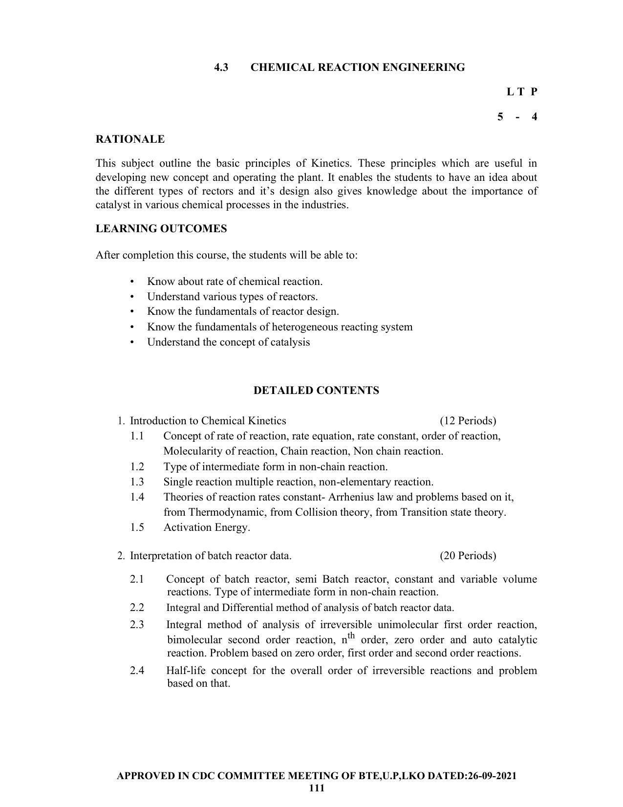 SYLLABUS FOR SEMESTER SYSTEM EFFECTIVE FROM (2021-2022) - CHEMICAL ENGINEERING (PETRO CHEMICAL) - Page 111