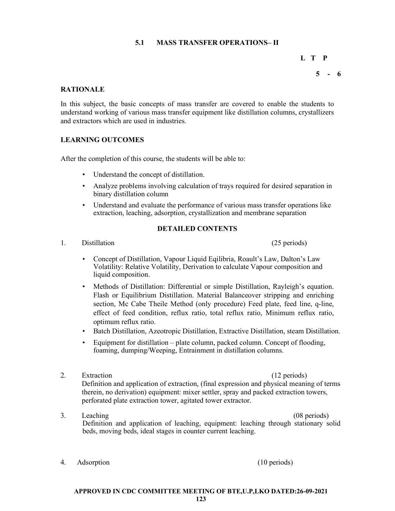 SYLLABUS FOR SEMESTER SYSTEM EFFECTIVE FROM (2021-2022) - CHEMICAL ENGINEERING (PETRO CHEMICAL) - Page 123