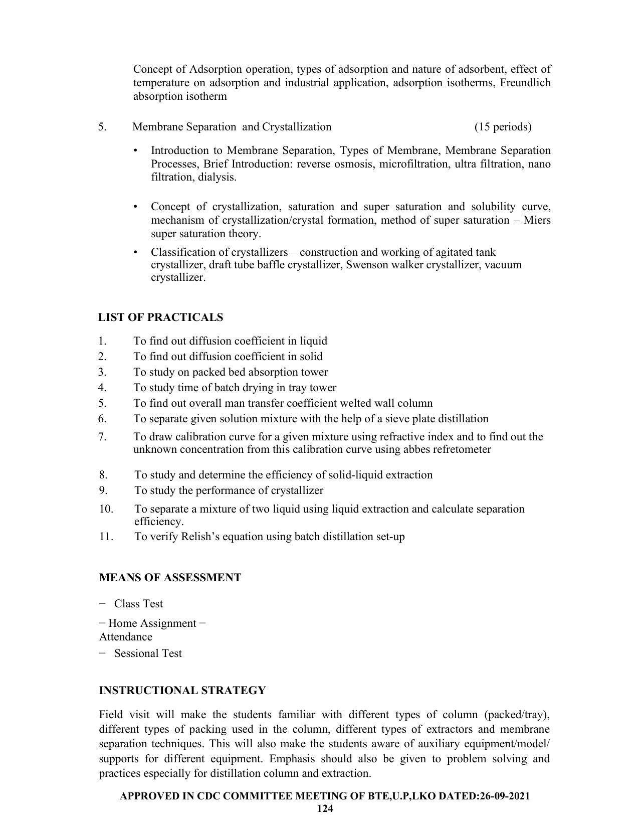 SYLLABUS FOR SEMESTER SYSTEM EFFECTIVE FROM (2021-2022) - CHEMICAL ENGINEERING (PETRO CHEMICAL) - Page 124