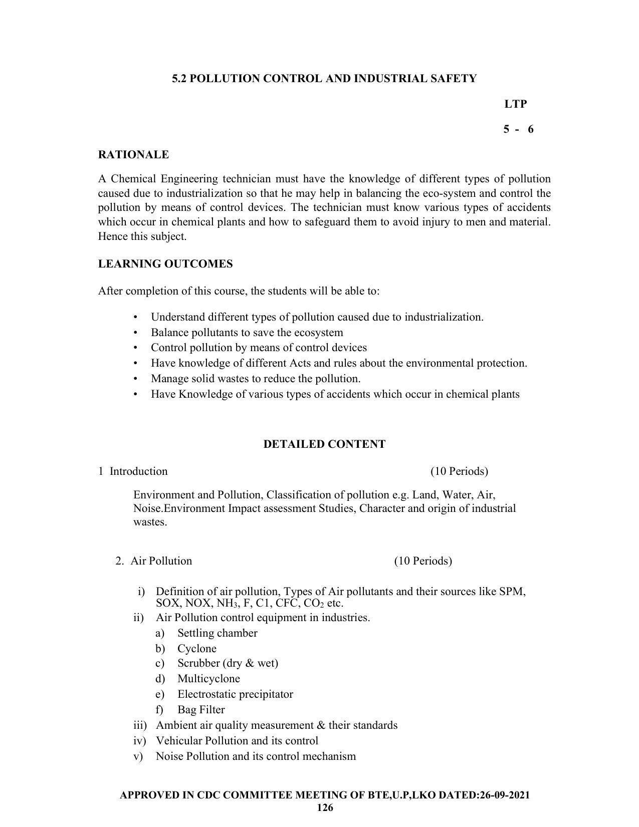 SYLLABUS FOR SEMESTER SYSTEM EFFECTIVE FROM (2021-2022) - CHEMICAL ENGINEERING (PETRO CHEMICAL) - Page 126
