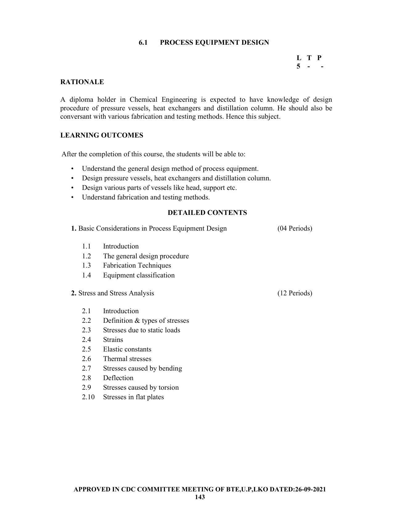 SYLLABUS FOR SEMESTER SYSTEM EFFECTIVE FROM (2021-2022) - CHEMICAL ENGINEERING (PETRO CHEMICAL) - Page 143