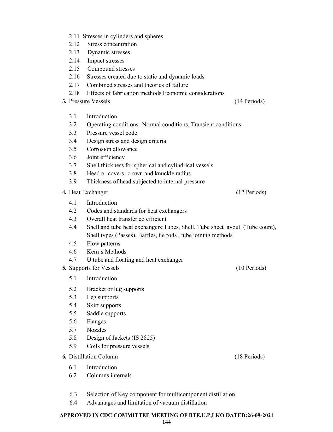 SYLLABUS FOR SEMESTER SYSTEM EFFECTIVE FROM (2021-2022) - CHEMICAL ENGINEERING (PETRO CHEMICAL) - Page 144