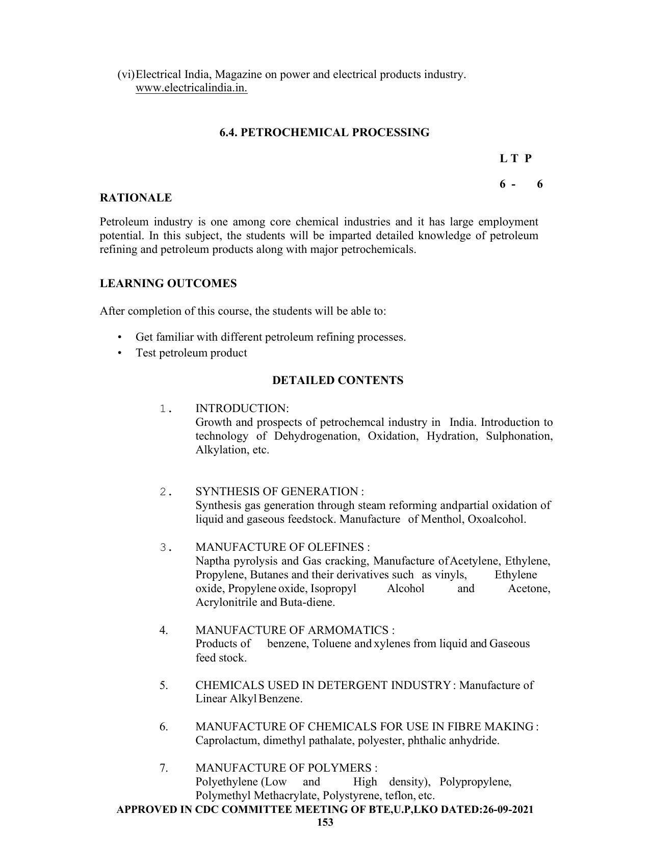 SYLLABUS FOR SEMESTER SYSTEM EFFECTIVE FROM (2021-2022) - CHEMICAL ENGINEERING (PETRO CHEMICAL) - Page 153