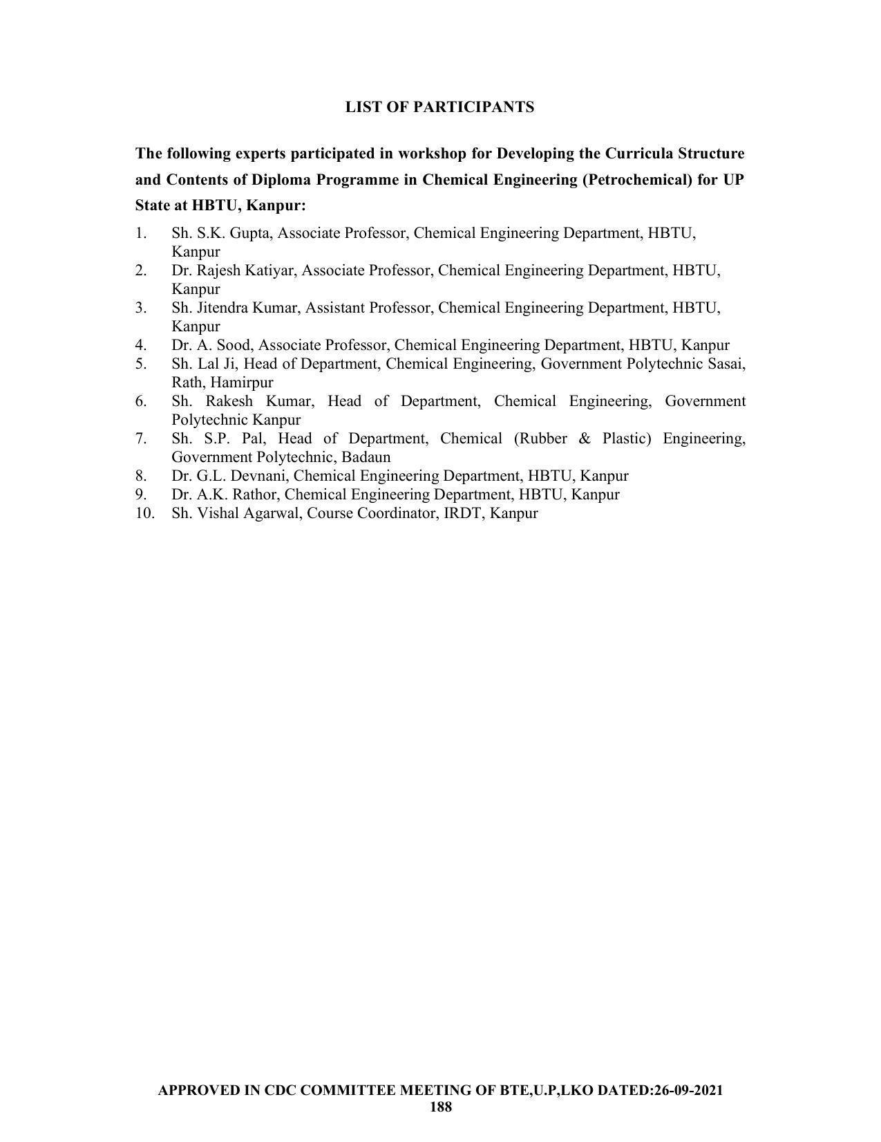SYLLABUS FOR SEMESTER SYSTEM EFFECTIVE FROM (2021-2022) - CHEMICAL ENGINEERING (PETRO CHEMICAL) - Page 188