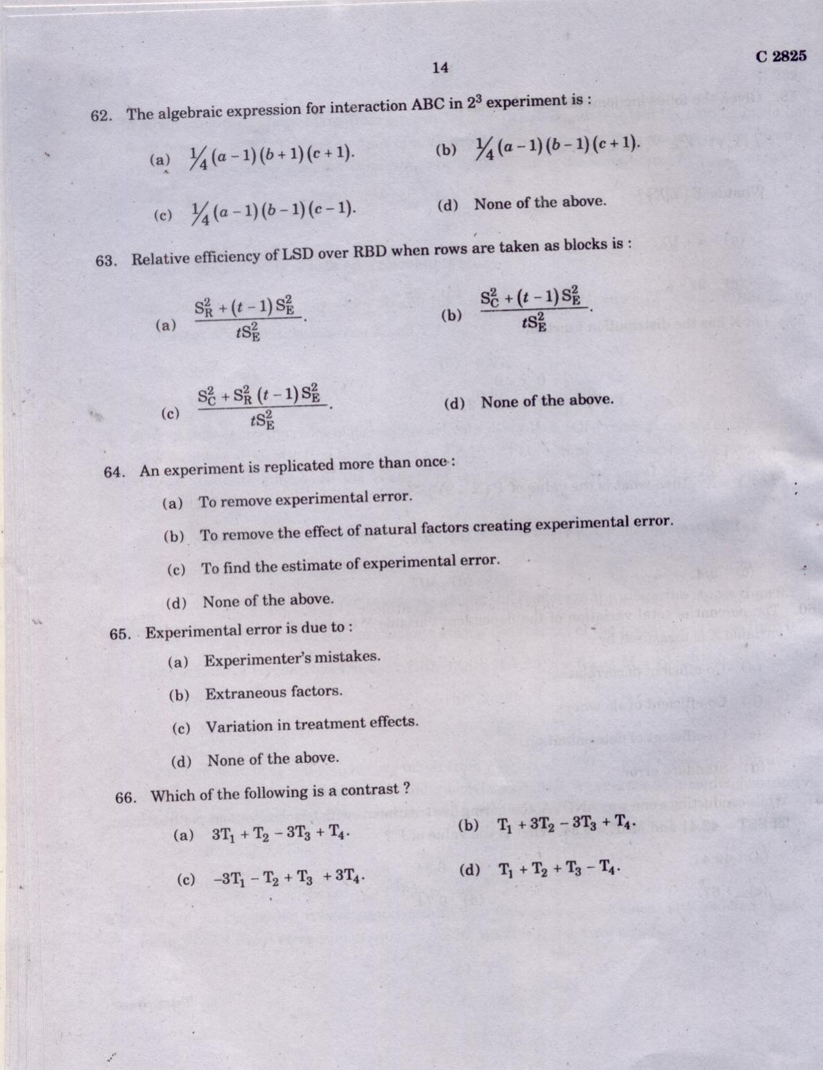 CUCAT 2022 Statistics Question Paper - Page 14