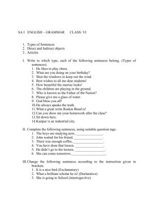 CBSE Worksheets for Class 6 English Assignment 4