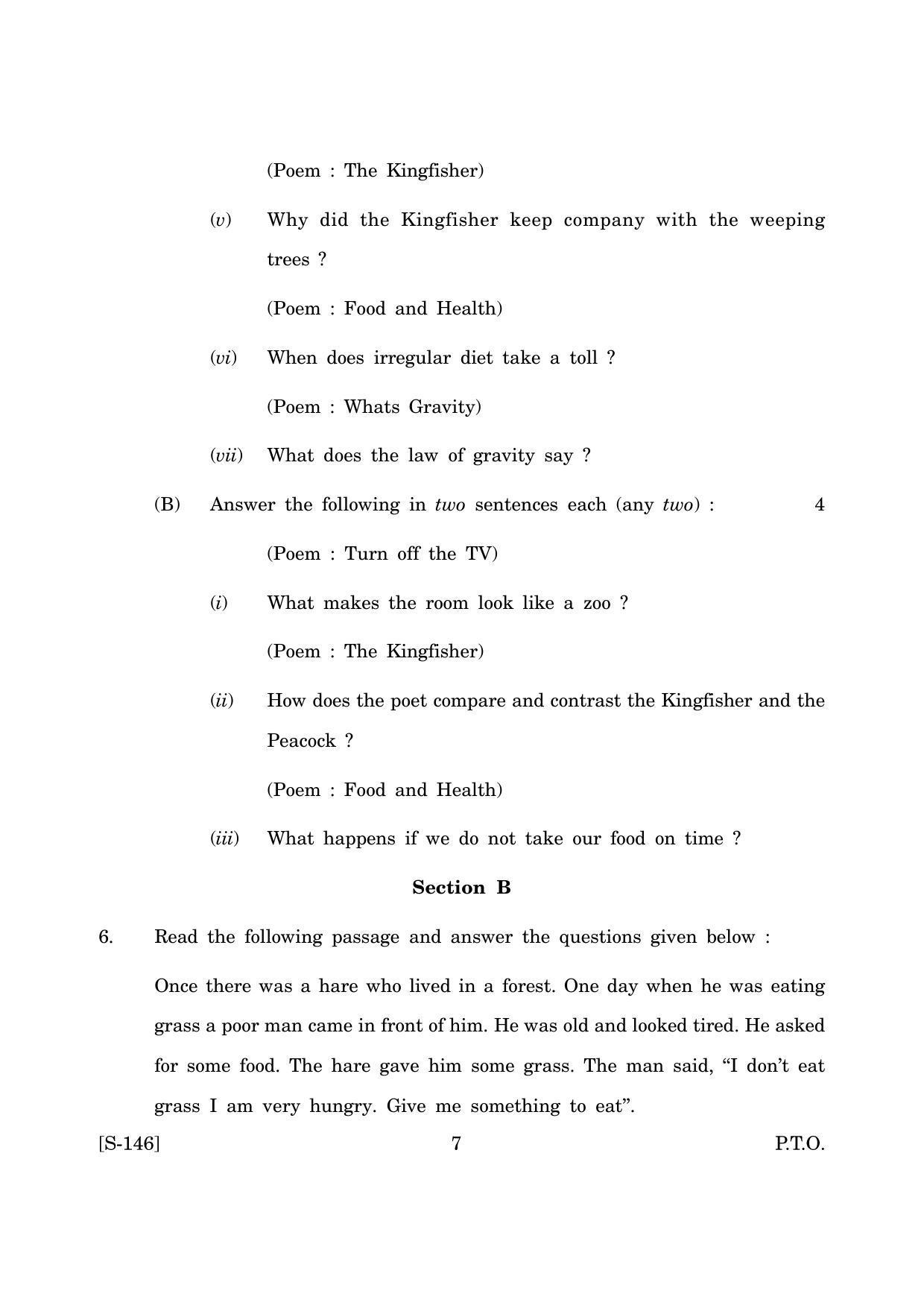 Goa Board Class 10 Functional English Tl (March 2019) Question Paper - Page 7