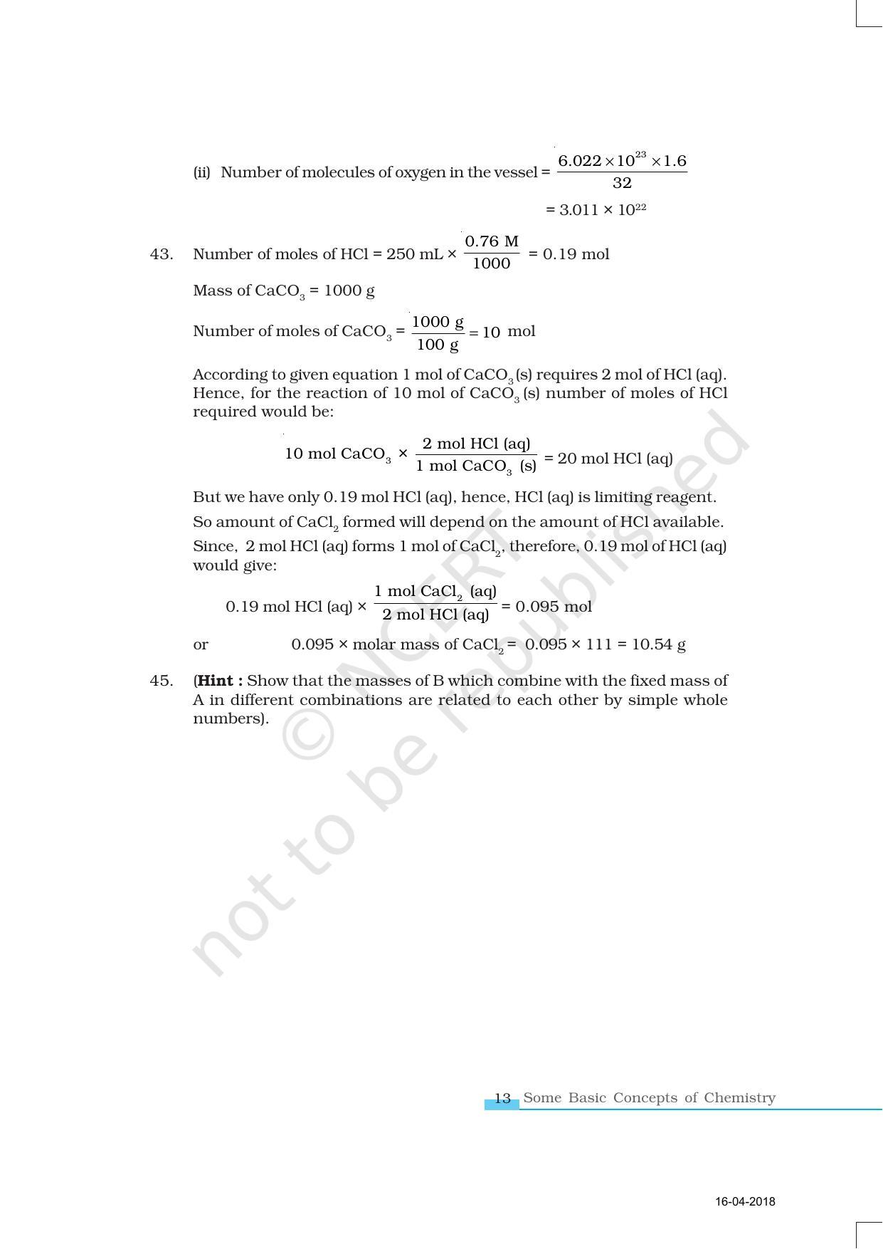 Ncert Exemplar Book For Class 11 Chemistry Chapter 1 Some Basic Ncert Exemplar Book For Class 11 Chemistry Chapter 1 Some Basic