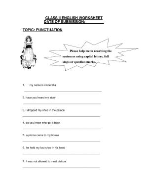 Worksheet for Class 2 English Assignment 56 Punctuation