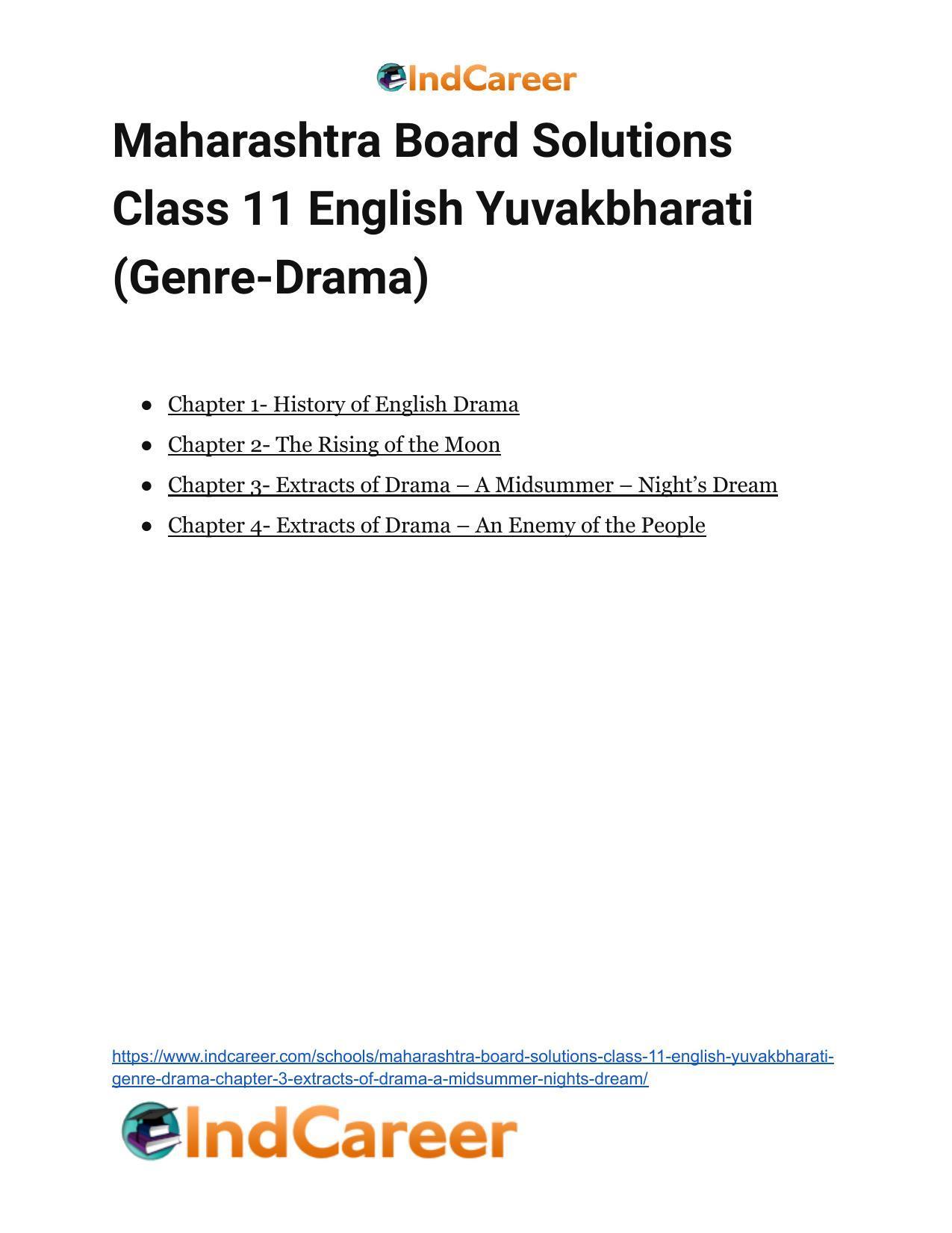Maharashtra Board Solutions Class 11-English Yuvakbharati (Genre-Drama): Chapter 3- Extracts of Drama – A Midsummer – Night’s Dream - Page 15