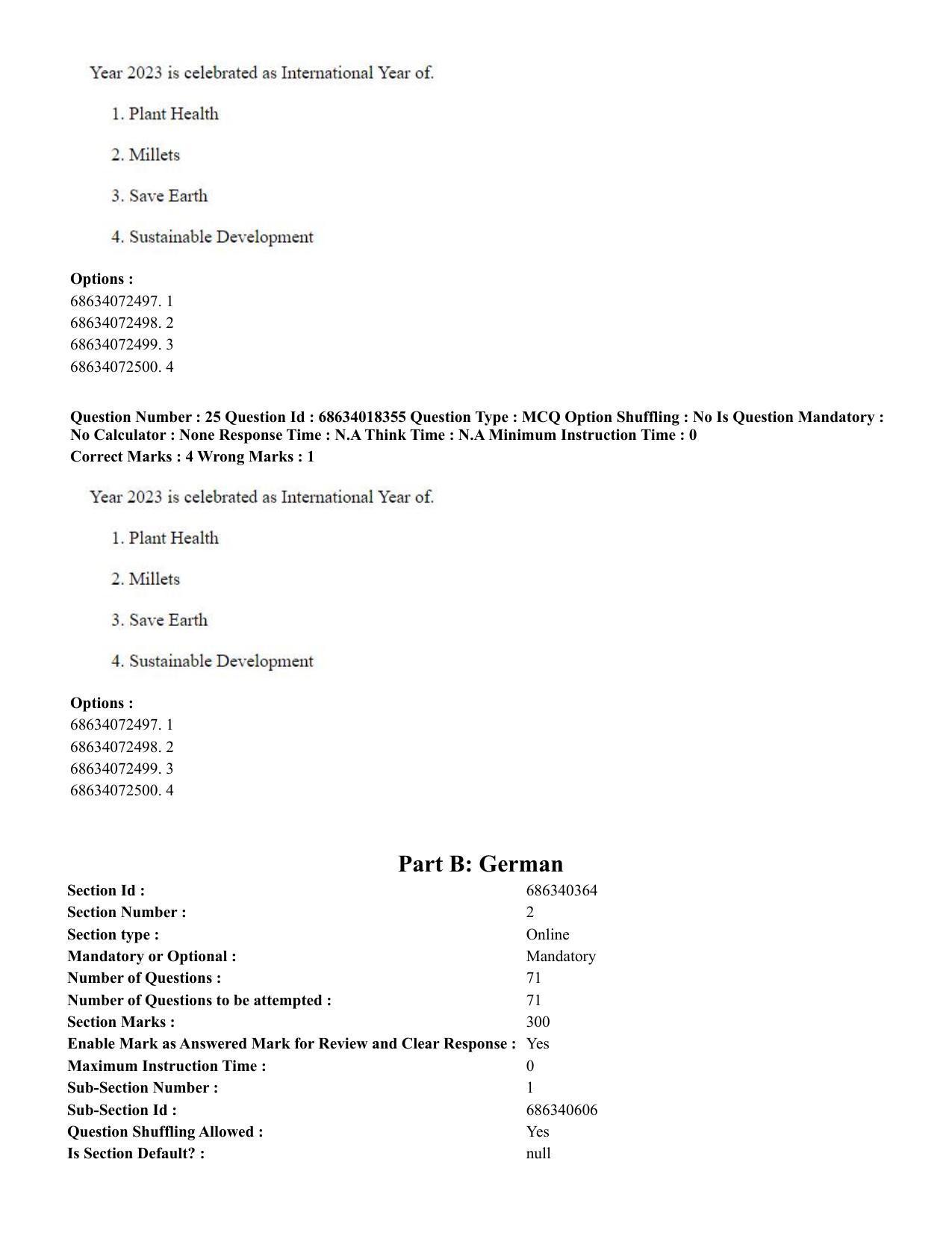 CUET PG 2023: LAQP12 – German(ENG) - Shift 3 (13-06-2023) Question Paper - Page 41