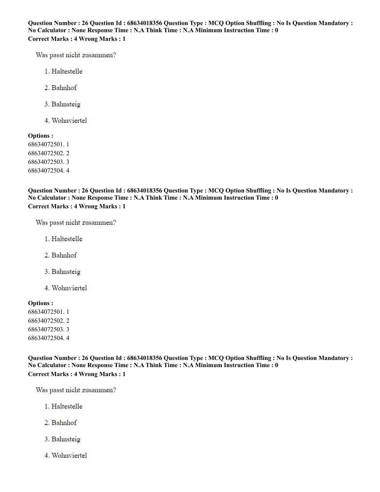 CUET PG 2023: LAQP12 – German(ENG) - Shift 3 (13-06-2023) Question Paper - Page 42